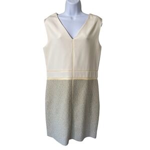 J. Mendel Paris Women Shift Dress  Ivory Matte Micro Tweed  R141D38 Size 8 New